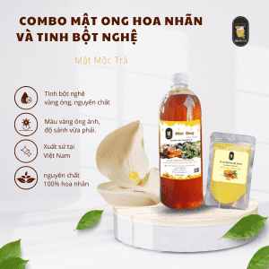 Combo mật ong hoa nhãn kết hợp tinh bột nghệ